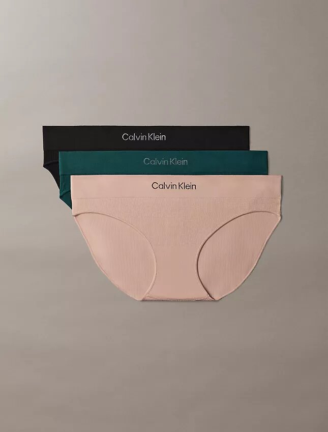 Nahtloser Bikini aus Mikrofaser mit Rippmuster, 3er-Pack Nahtloser Bikini aus Mikrofaser mit Rippmuster, 3er-Pack