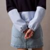 Nylon-Jacke mit Reißverschluss und Farbblock-Design