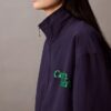 Nylon-Jacke mit Reißverschluss und Farbblock-Design