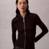 Nylon-Rippjacke mit Reißverschluss