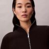 Nylon-Rippjacke mit Reißverschluss