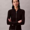 Nylon-Rippjacke mit Reißverschluss