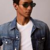 Ovale Sonnenbrille aus Metall Ovale Sonnenbrille aus Metall
