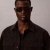 Ovale Sonnenbrille aus Metall Ovale Sonnenbrille aus Metall