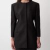 Parker-Blazer ohne Kragen