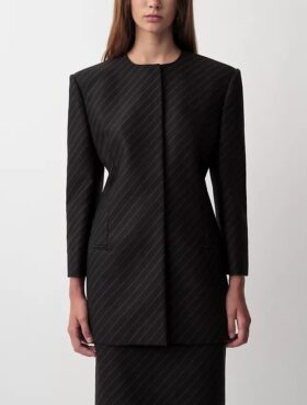 Parker-Blazer ohne Kragen