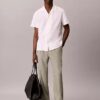 Plissierte Pull-On-Hose aus Leinenmischung Plissierte Pull-On-Hose aus Leinenmischung