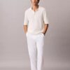 Plissierte Pull-On-Hose aus Leinenmischung Plissierte Pull-On-Hose aus Leinenmischung