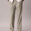 Plissierte Pull-On-Hose aus Leinenmischung Plissierte Pull-On-Hose aus Leinenmischung