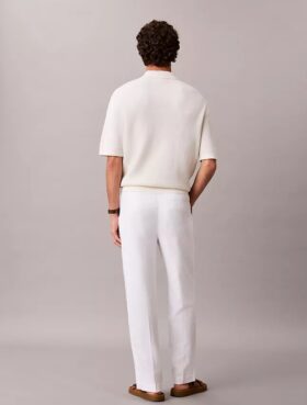 Plissierte Pull-On-Hose aus Leinenmischung