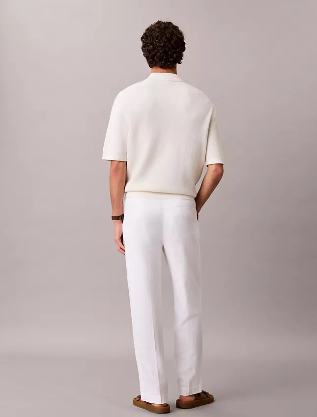 Plissierte Pull-On-Hose aus Leinenmischung Plissierte Pull-On-Hose aus Leinenmischung