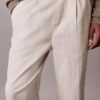 Plissierte Pull-On-Hose aus Leinenmischung Plissierte Pull-On-Hose aus Leinenmischung