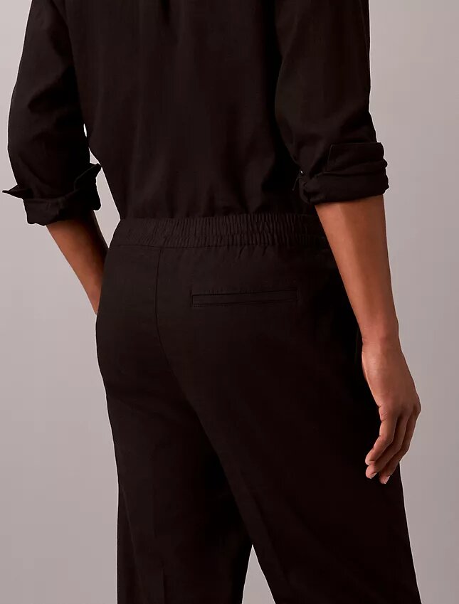 Plissierte Pull-On-Hose aus Leinenmischung Plissierte Pull-On-Hose aus Leinenmischung