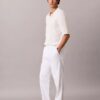 Plissierte Pull-On-Hose aus Leinenmischung Plissierte Pull-On-Hose aus Leinenmischung