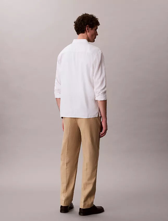 Plissierte Pull-On-Hose aus Leinenmischung Plissierte Pull-On-Hose aus Leinenmischung