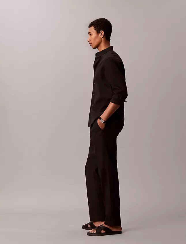 Plissierte Pull-On-Hose aus Leinenmischung Plissierte Pull-On-Hose aus Leinenmischung
