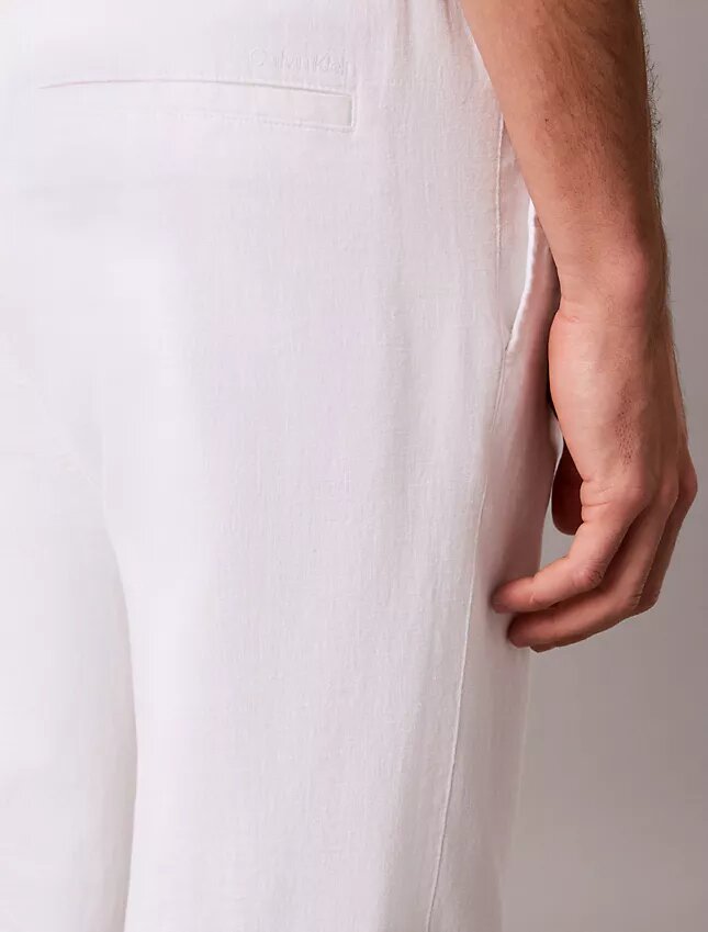 Plissierte Pull-On-Hose aus Leinenmischung Plissierte Pull-On-Hose aus Leinenmischung