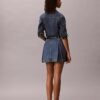 Plissierter Denim-Minirock Plissierter Denim-Minirock