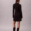 Polo-Mini-Kleid aus Baumwollripp mit V-Ausschnitt