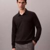 Polo-Pullover aus extrafeiner Merino-Mischung Polo-Pullover aus extrafeiner Merino-Mischung