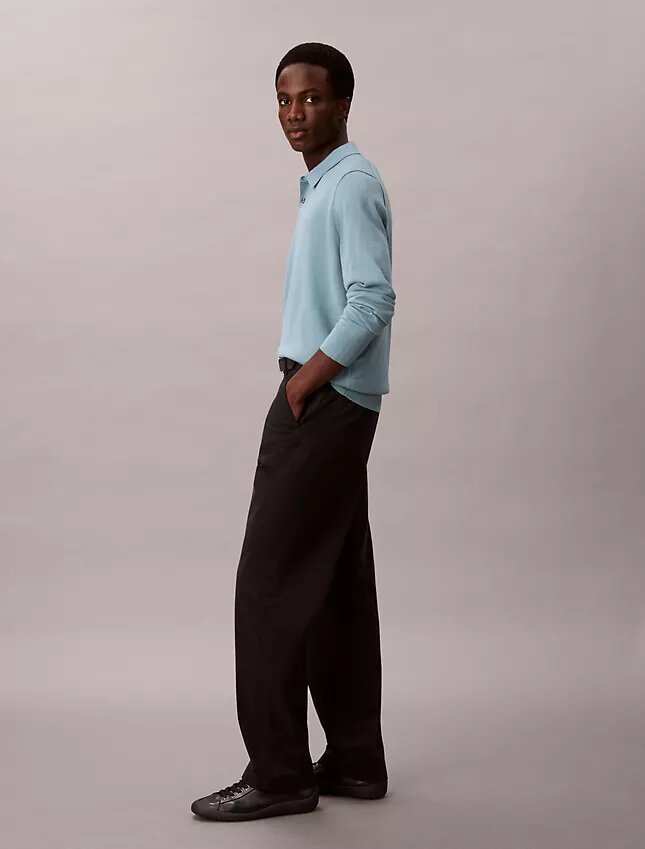 Polo-Pullover aus extrafeiner Merino-Mischung Polo-Pullover aus extrafeiner Merino-Mischung