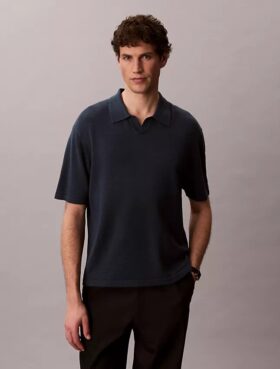 Polo-Pullover aus Leinenmischung