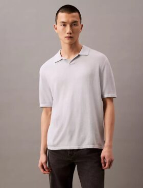 Polo-Pullover aus Leinenmischung