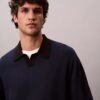 Polo-Pullover aus Leinenmischung