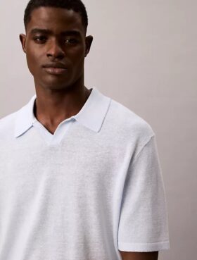 Polo-Pullover aus Leinenmischung