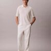 Polo-Pullover aus Leinenmischung