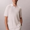 Polo-Pullover aus Leinenmischung