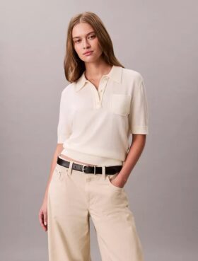 Polo-Pullover aus Merinowolle Polo-Pullover aus Merinowolle