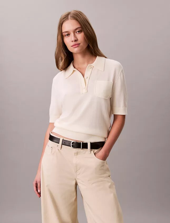 Polo-Pullover aus Merinowolle Polo-Pullover aus Merinowolle