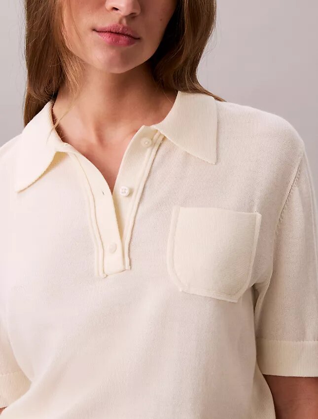 Polo-Pullover aus Merinowolle Polo-Pullover aus Merinowolle