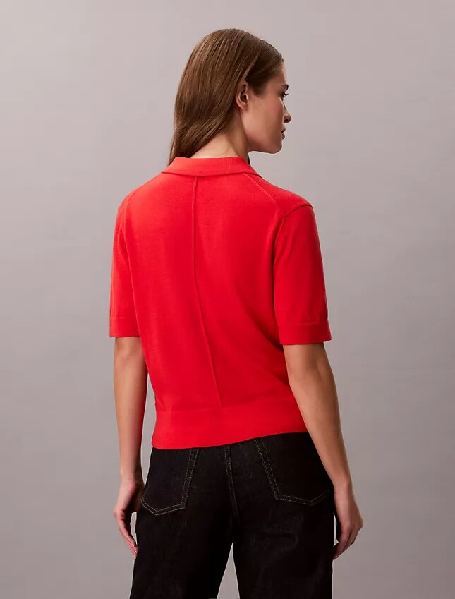 Polo-Pullover aus Merinowolle Polo-Pullover aus Merinowolle