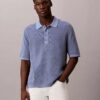 Polo-Pullover aus Waffelpiqué