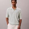 Polo-Pullover aus Waffelpiqué