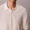Polo-Pullover aus Waffelpiqué