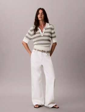 Polo-Shirt aus offenem Strick