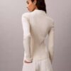 Polo-Strickjacke aus glatter Baumwollrippe
