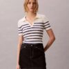 Polo-T-Shirt aus glattem Baumwollrippstoff