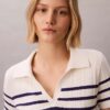 Polo-T-Shirt aus glattem Baumwollrippstoff