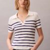 Polo-T-Shirt aus glattem Baumwollrippstoff
