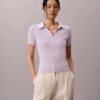 Polo-T-Shirt aus glatter Baumwollrippe Polo-T-Shirt aus glatter Baumwollrippe