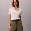 Polo-T-Shirt aus glatter Baumwollrippe Polo-T-Shirt aus glatter Baumwollrippe