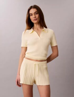 Polo-T-Shirt aus glatter Baumwollrippe