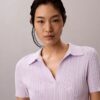Polo-T-Shirt aus glatter Baumwollrippe Polo-T-Shirt aus glatter Baumwollrippe