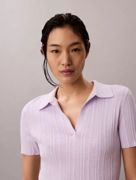Polo-T-Shirt aus glatter Baumwollrippe