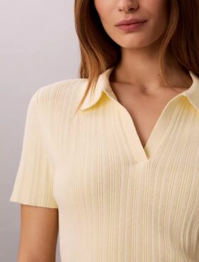 Polo-T-Shirt aus glatter Baumwollrippe