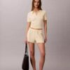 Polo-T-Shirt aus glatter Baumwollrippe Polo-T-Shirt aus glatter Baumwollrippe